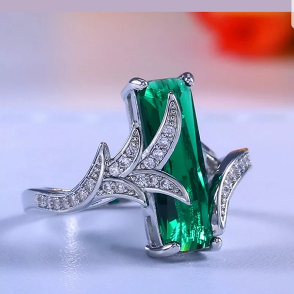 New S925 white sapphire & emerald rings - Picture 6 of 7